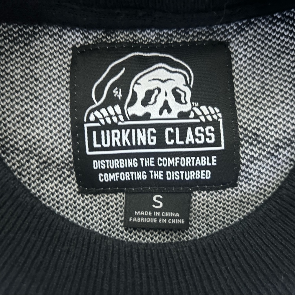 Lurking Class Black and White Barbed-Wire Striped Sweater - Picture 2 of 4